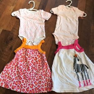 6 Month girl onesies and dresses.